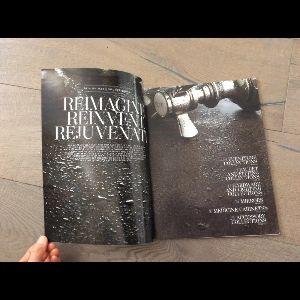 RH restoration hardware catalog table look book